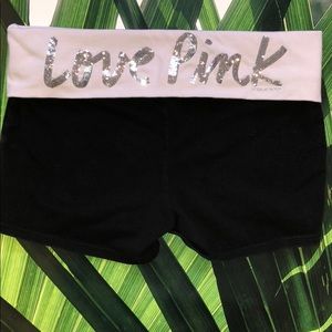 VS PINK yoga shorts leggings bling sequins